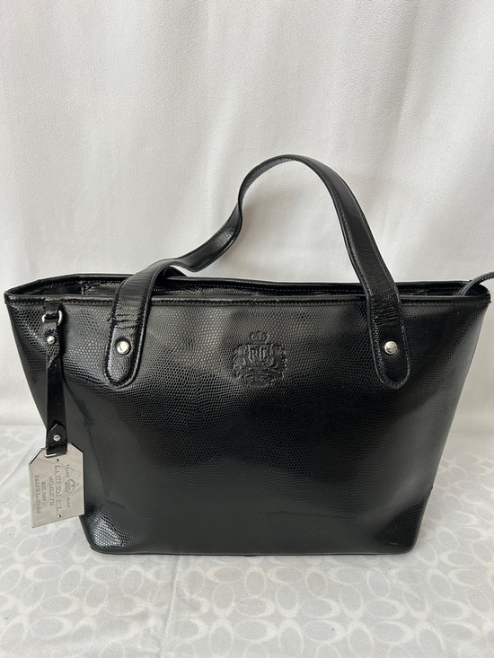Lauren Ralph Lauren Handbags - Lauren Ralph Lauren Classic Black Textured Leather Tote Shoulder Bag Purse 🌺🌺